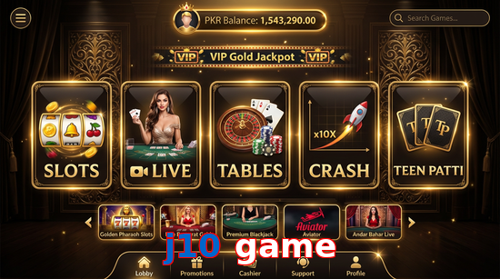Main screen of J10 Game casino page for PK players