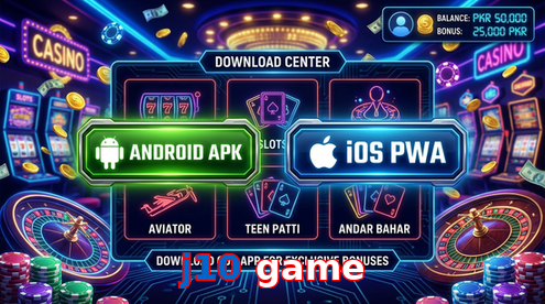 Main screen of J10 Game download page for PK players