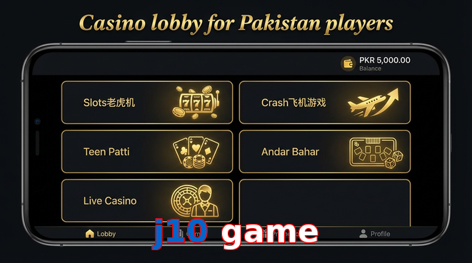 Lobby view of J10 Game for Pakistan users